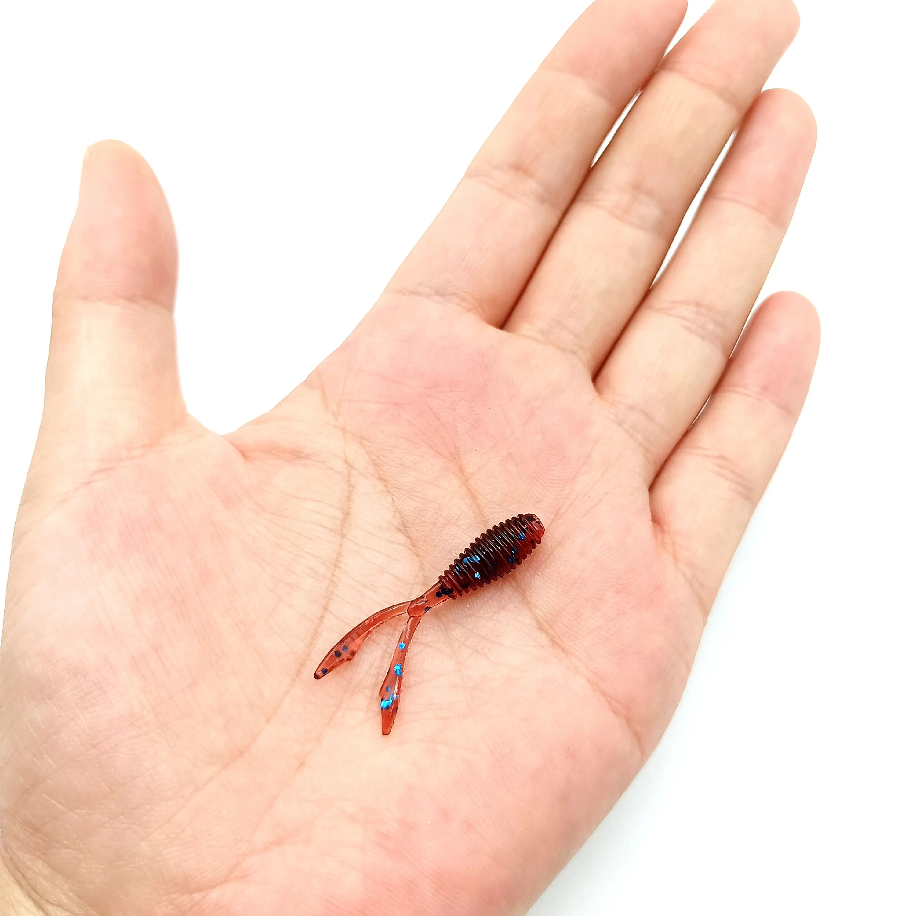 DUODUOYU 10 unids/lote Señuelos blandos de pesca AJING Rockfish 0,42g 35mm cola doble Artificial Wobbler océano roca aparejos de pesca de silicona - imagen 5