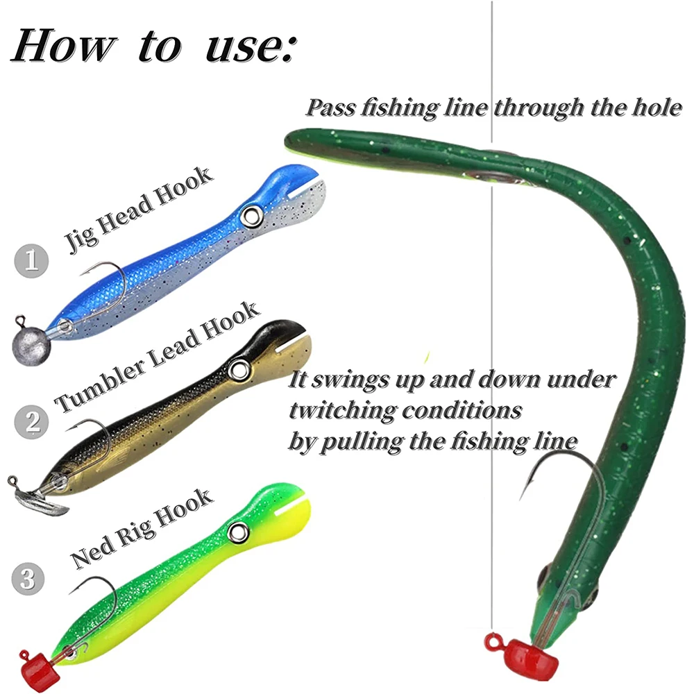 FTK-Uds de simulación de cebo para pesca biónico suave, cebo de natación de hundimiento lento, gusanos vivos de agua dulce, 4 cebos de locha, 7cm, 10cm - imagen 5
