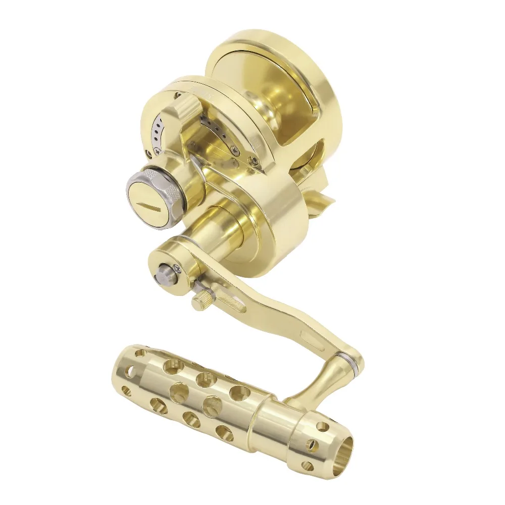 JIGGING-carrete de pesca de agua salada de juego grande, engranaje mecanizado CNC de 2 velocidades, palanca de arrastre de 44 libras, arrastre de barco de mar profundo, relación 4,5: 1/2 - imagen 4