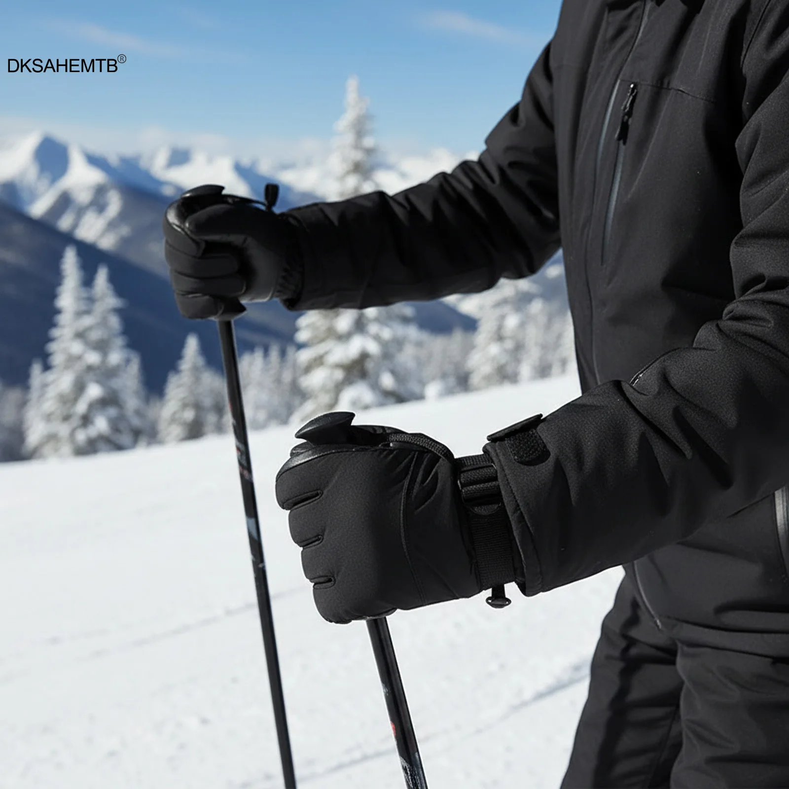 Guantes de esquí cálidos, manoplas de esquí impermeables a prueba de viento de felpa gruesa para hombres y mujeres, guantes para deportes al aire libre de invierno, 1 par - imagen 4