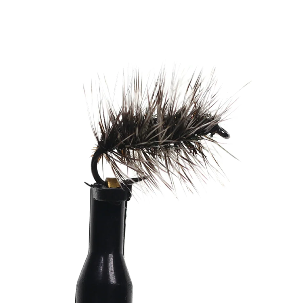 Wifreo-SEÑUELOS de pesca con mosca seca, 6 piezas, de tamaño pequeño, trucha, gris, pavo real, Herl, cuerpo, Grizzle, #14-#20 - imagen 5