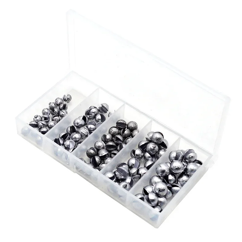 100 unids/bolsa 0,3g-2g pesca de carpa sólido ovalado tiro dividido plomo explosión señuelo de pesca peso aparejos de pesca auxiliares - imagen 4