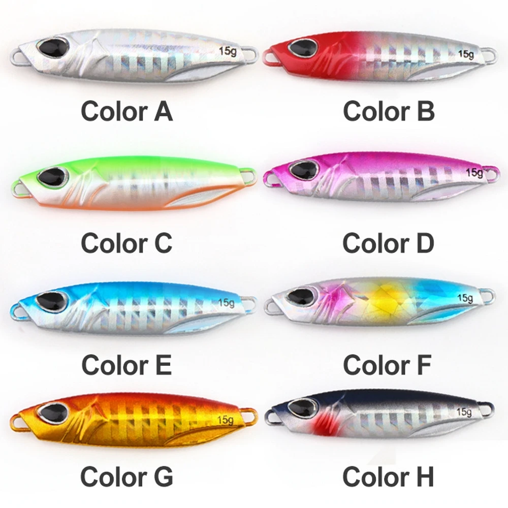 Plantillas de pesca en el mar, plantilla de Metal, señuelo cuchara, 10G, 15G, 20G, 25G, 30G, fundición a tierra, Jigging, pescado, pesca de lubina, Micro Jig - imagen 5