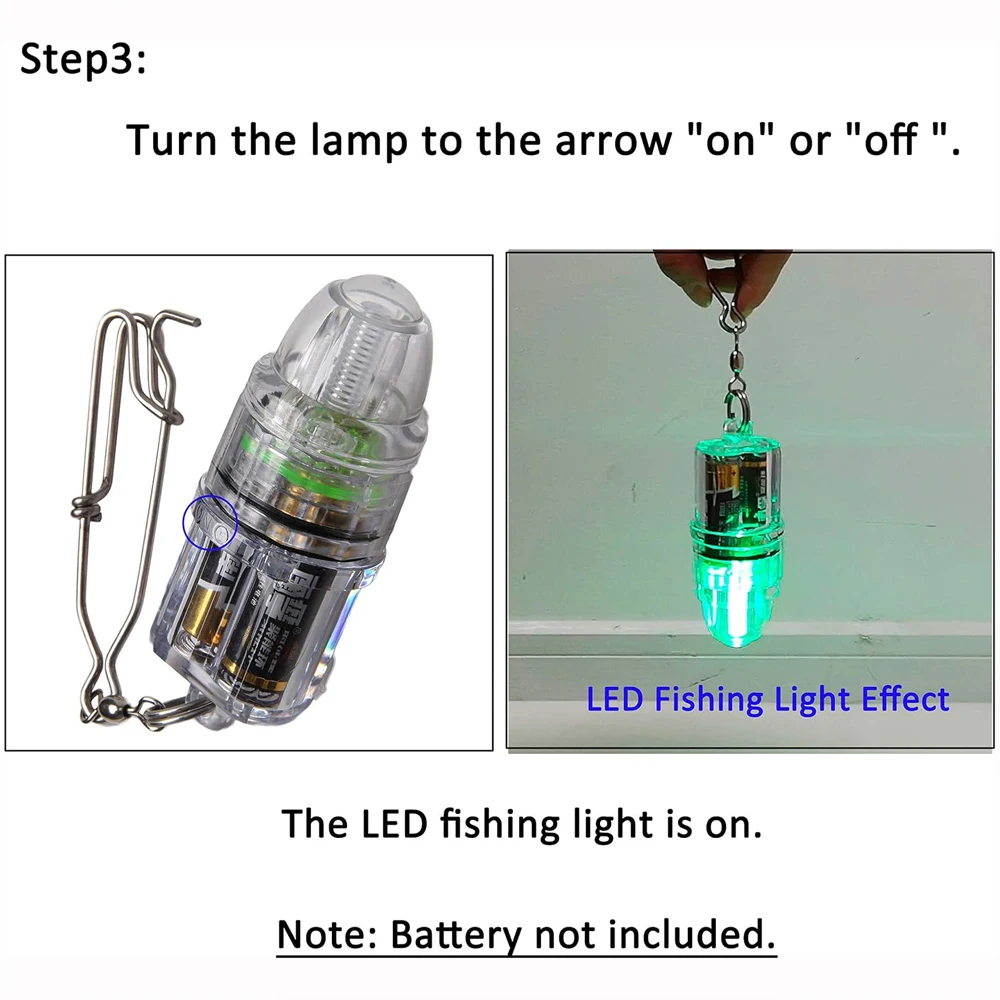 Luz de pesca subacuática, luces de gota profundas, señuelo de pesca de calamar impermeable, lámpara de flash parpadeante, aparejos de pesca - imagen 5