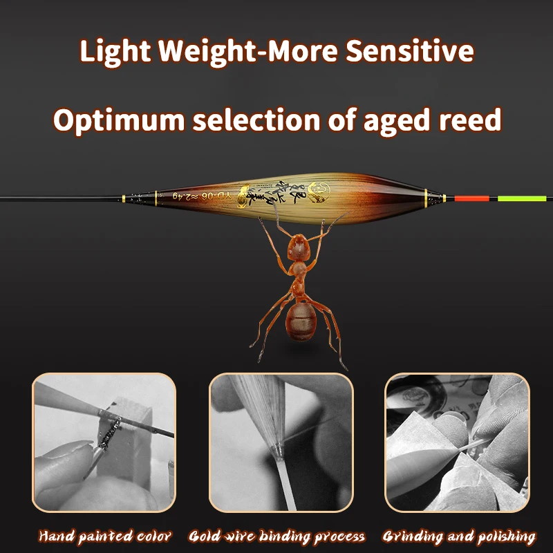 Flotador de pesca de caña de 1 piezas/2 piezas, alta sensibilidad, 1,1G-4,5G, carcasa llamativa, cola fina/Cola gruesa opcional - imagen 3