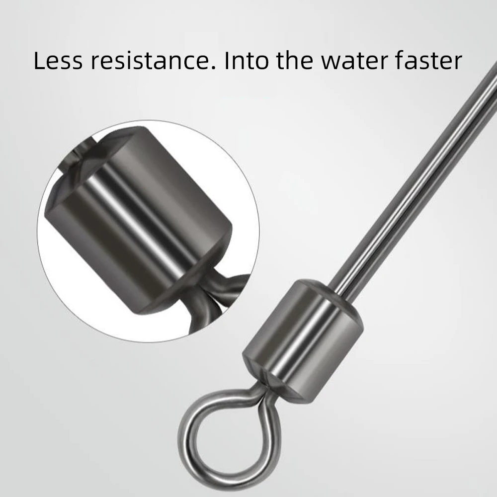 TIANNSII alambre de acero duro, poste largo giratorio de pesca, acero inoxidable + rodamiento de latón, accesorios de pesca giratorios, 20 piezas - imagen 3