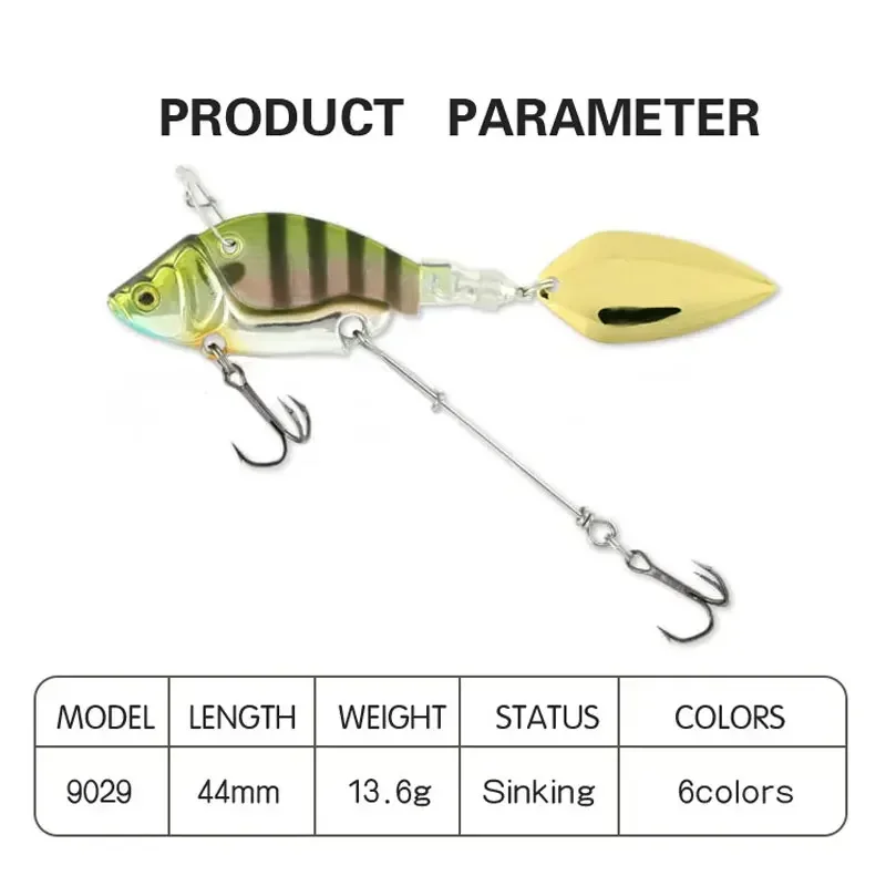 13,6g 4,4 cm hundimiento Metal VIB vibración cebo Spinner cuchara señuelo de Pesca plantilla trucha Pesca de invierno cebos duros aparejos de Pesca - imagen 3