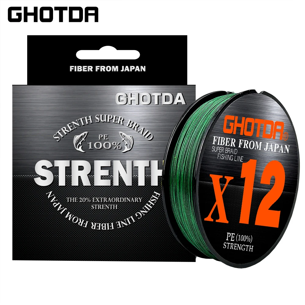 Línea de Pesca trenzada, 12 hebras, 100M, PE giratorio, multifilamento, carpa Japa, mosca, mar, agua salada, tejido, Pesca extrema - imagen 2