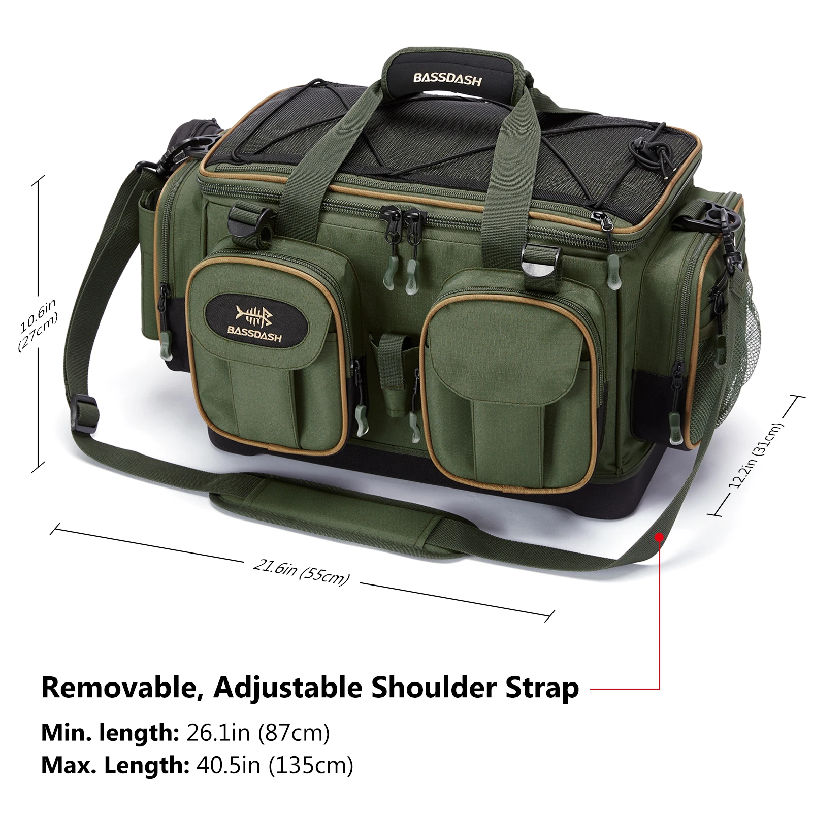 Bolso hombro BASSDASH – Fondo duro resistente al agua para aparejos - imagen 3