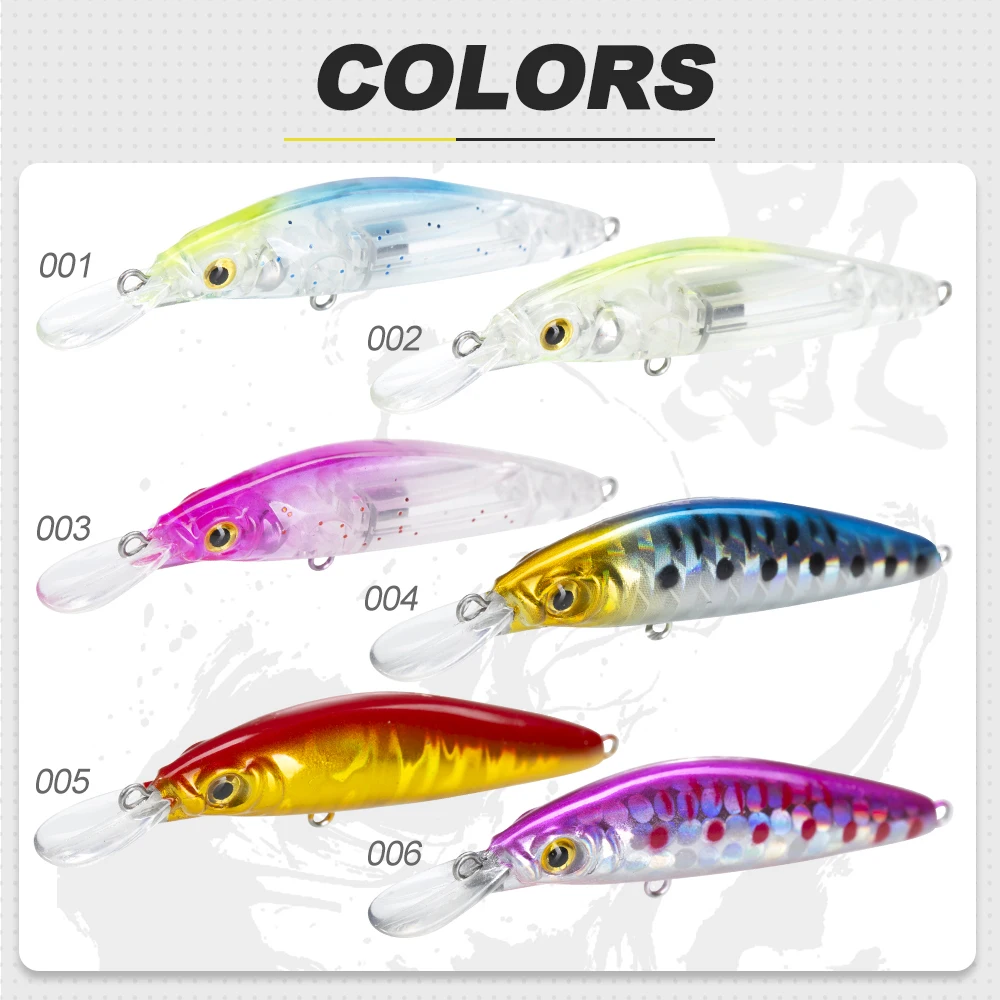 D1 LG-Señuelos de Pesca de pececillos pequeños, señuelo de trucha, 50mm/2,5g, Wobblers duros artificiales que se hunden - imagen 5