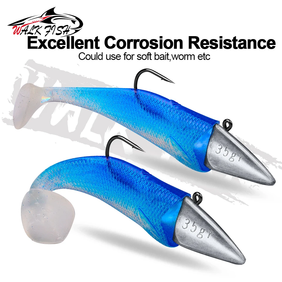 WALK FISH 5 unids/lote anzuelos con cabeza triangular 3,5g 5g 7g 10g 14g 20g anzuelo de pesca tipo barco anzuelo de gusano suave anzuelo con cabeza de anzuelo - imagen 5