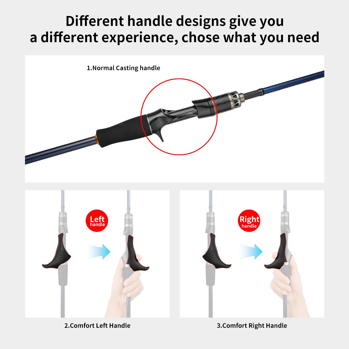 Caña de pescar de pulpo de 1,75 m, caña de pescar Baitcasting, punta de titanio, caña de pescar para barco con mango cómodo, guías en espiral de 1,7 m - imagen 2