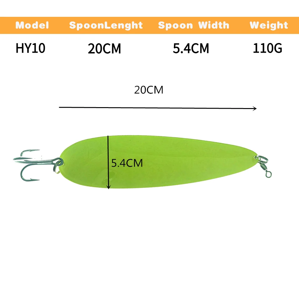 Señuelo de cucharas grandes de 110g, cebo duro, cuchara giratoria, Wobbler de hundimiento de Metal, curricán, tira de pesca de agua salada de fundición larga, señuelo de atún para lubina - imagen 2