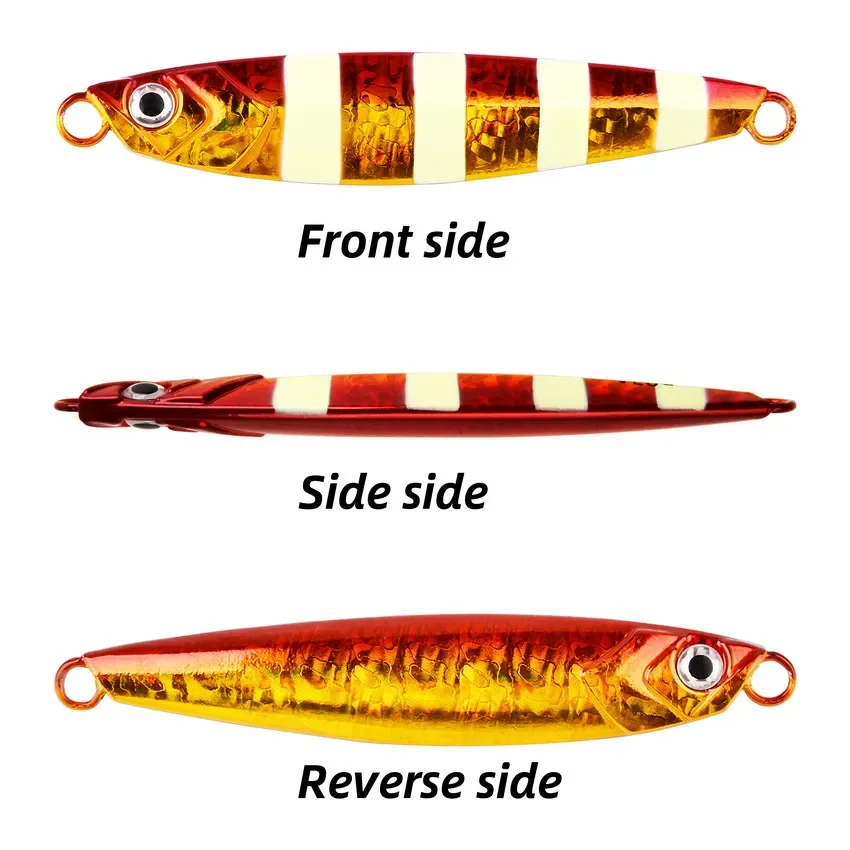 1 unidad 80G 100G 120G 150G 200G brillo luminoso Metal lubina caballa pargo señuelo de pesca cebo de pesca fundido señuelo de Jigging mar - imagen 3