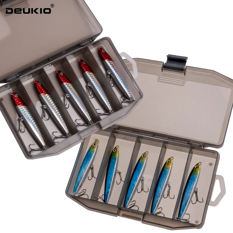 5 unids/set Señuelos de Pesca Stickbait 10g 14g lápiz que se hunde cebos duros para nadar lubina Wobblers señuelo con caja