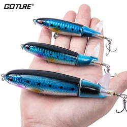 Señuelo Topwater Goture Whopper Popper para Lucio con cola giratoria