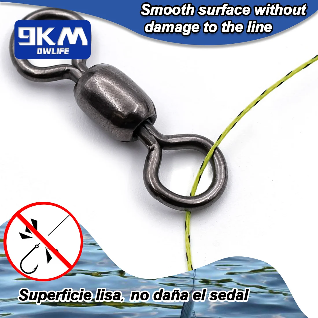 Grúa giratoria 50 ~ 200 Uds., aparejos de pesca giratorios, conector de gancho de línea de pesca, accesorios rodantes de pesca de agua salada de latón inoxidable - imagen 4