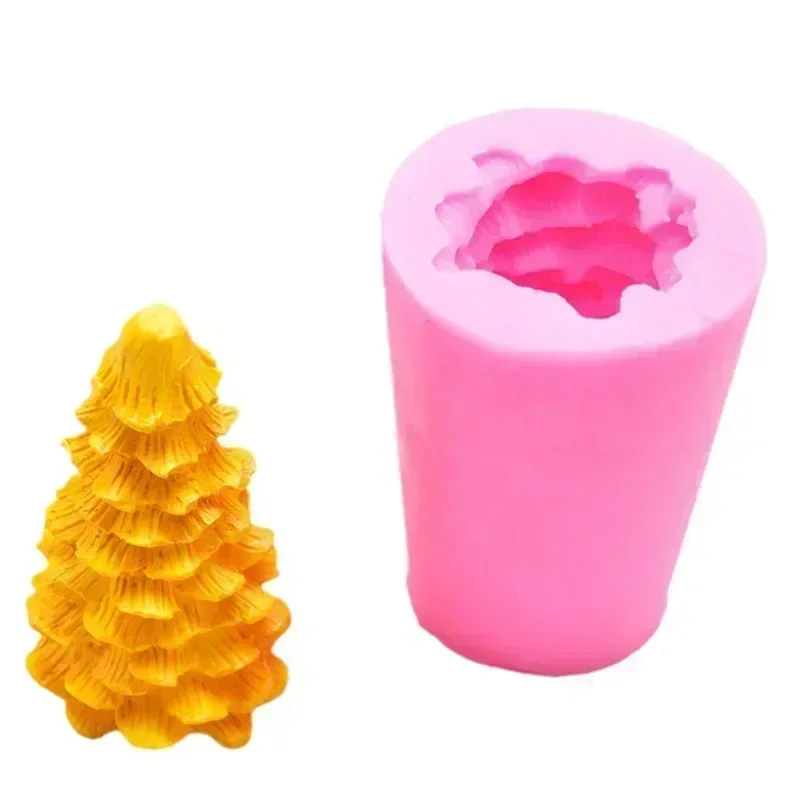 Molde de silicona para árbol de Navidad, molde de silicona en forma de árbol, vela artesanal, molde de yeso para aromaterapia, decoración de pasteles, accesorios para hornear - imagen 2