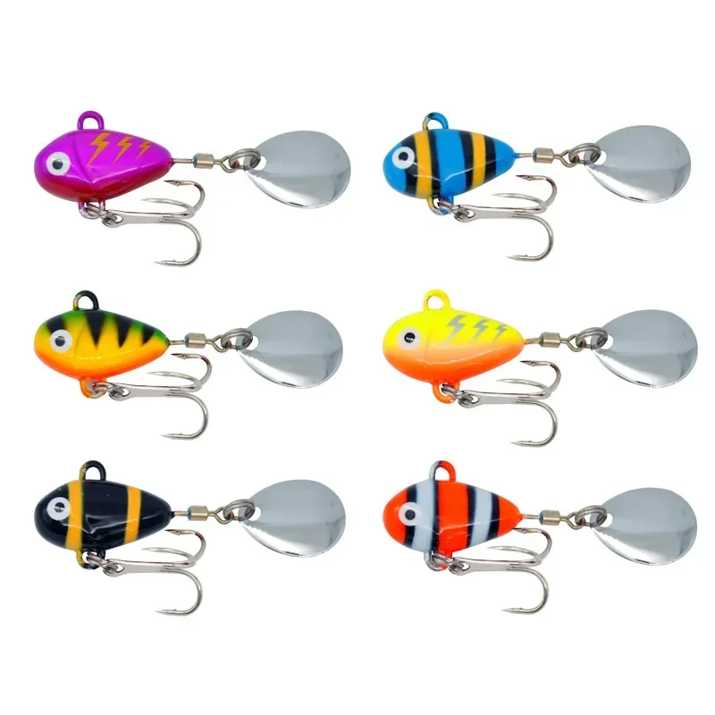 MUKUN-cebo giratorio VIB, plantilla de Metal, vibración de Pesca, 10g, cebo duro Artificial, lentejuelas, Pesca, señuelo giratorio oscilante - imagen 4