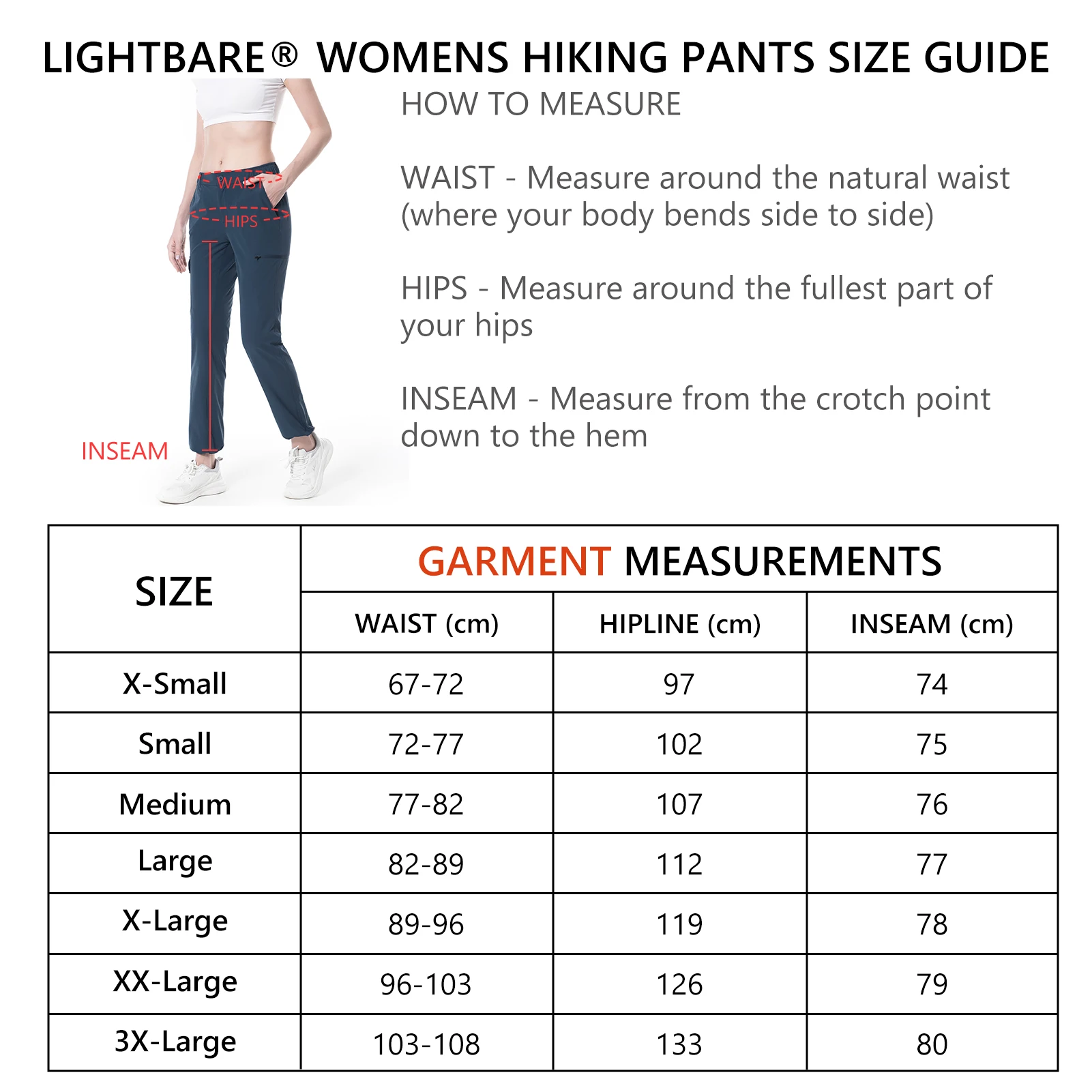 Lightbare-pantalones de senderismo ligeros para mujer, pantalones elásticos de secado rápido, resistentes al agua, UPF 50 + con bolsillos, para verano y exteriores - imagen 3