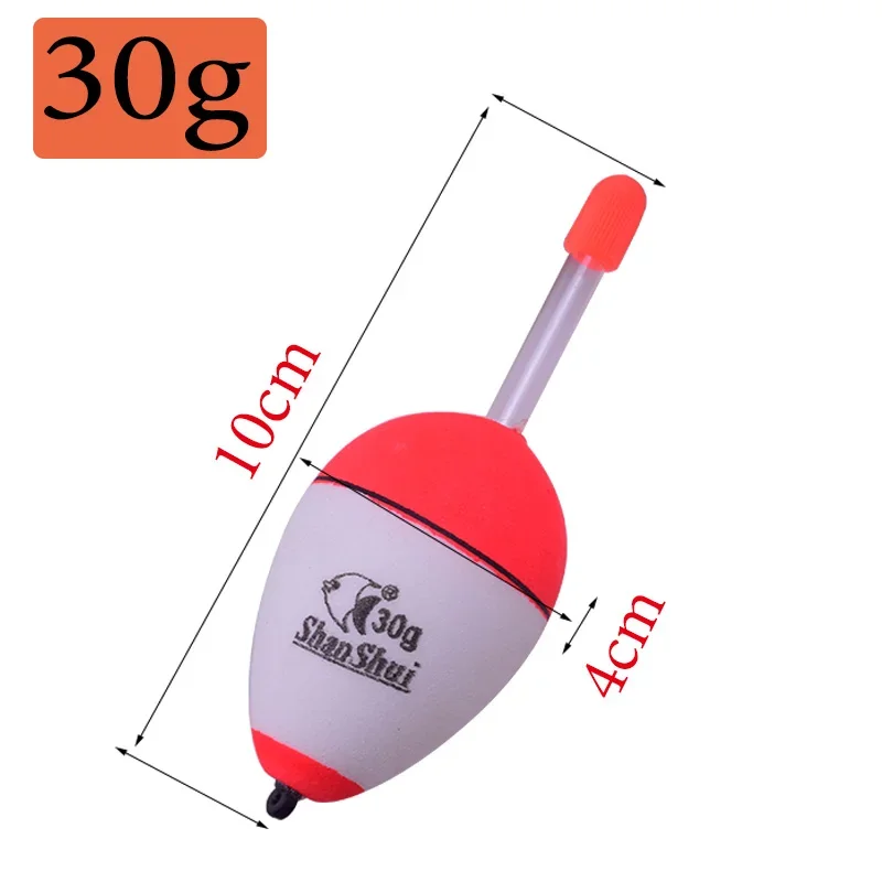 Flotador de pesca EVA, 1 unidad, 10g/20g/30g/40g/50g/60g, palos luminosos nocturnos Bobber, herramienta de aparejos de pesca para el vientre con dobladillo en olla, WD-083 - imagen 4