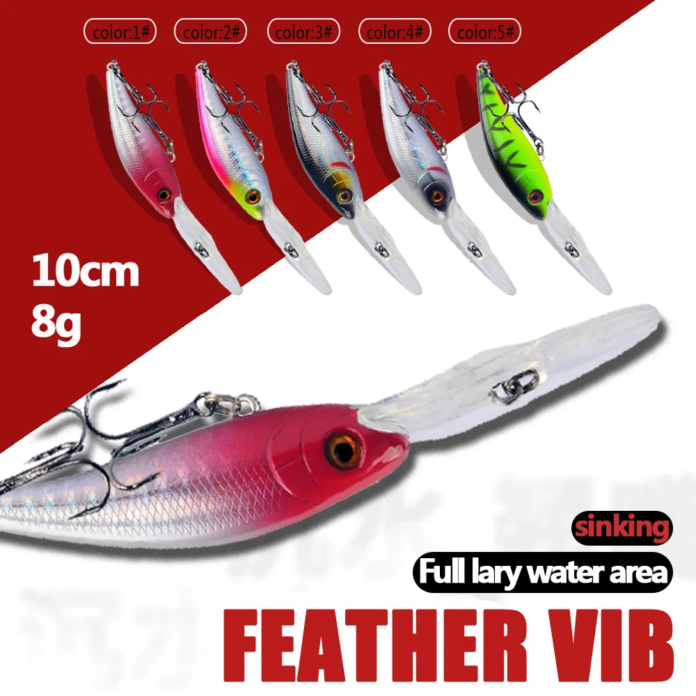 1 Uds señuelo de Pesca Minnow 10CM 8G anzuelos de Pesca aparejos Wobbler Crankbait Artificial Japón cebo duro Swimbait - imagen 2