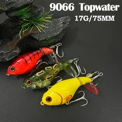 Popper Topwater UV – Plástico duro con cola giratoria para lucio