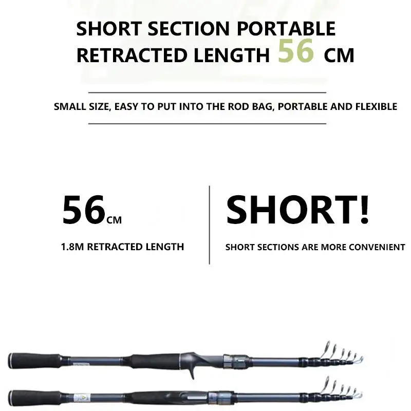 Mavllos BWG caña de pescar giratoria telescópica para carpa – 1,8‑3 m - imagen 4