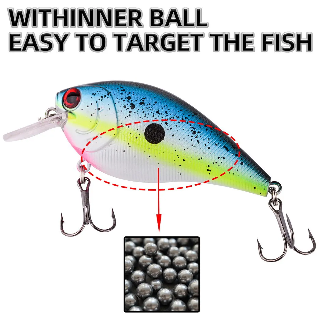 1 unidad Crankbait 80mm 14,5g sonajero poco profundo flotante Wobbler señuelo de pesca duro Minnow manivela Artificial aparejos de trucha lubina - imagen 5