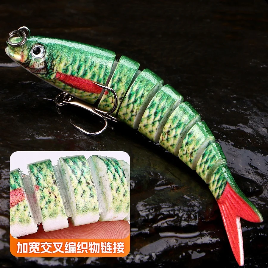 Señuelo de pesca Swimbait 8 segmentos señuelos artificiales impresión 3D cebo articulado duro 10cm 6,6g Minnow 1 pieza VENTA - imagen 4