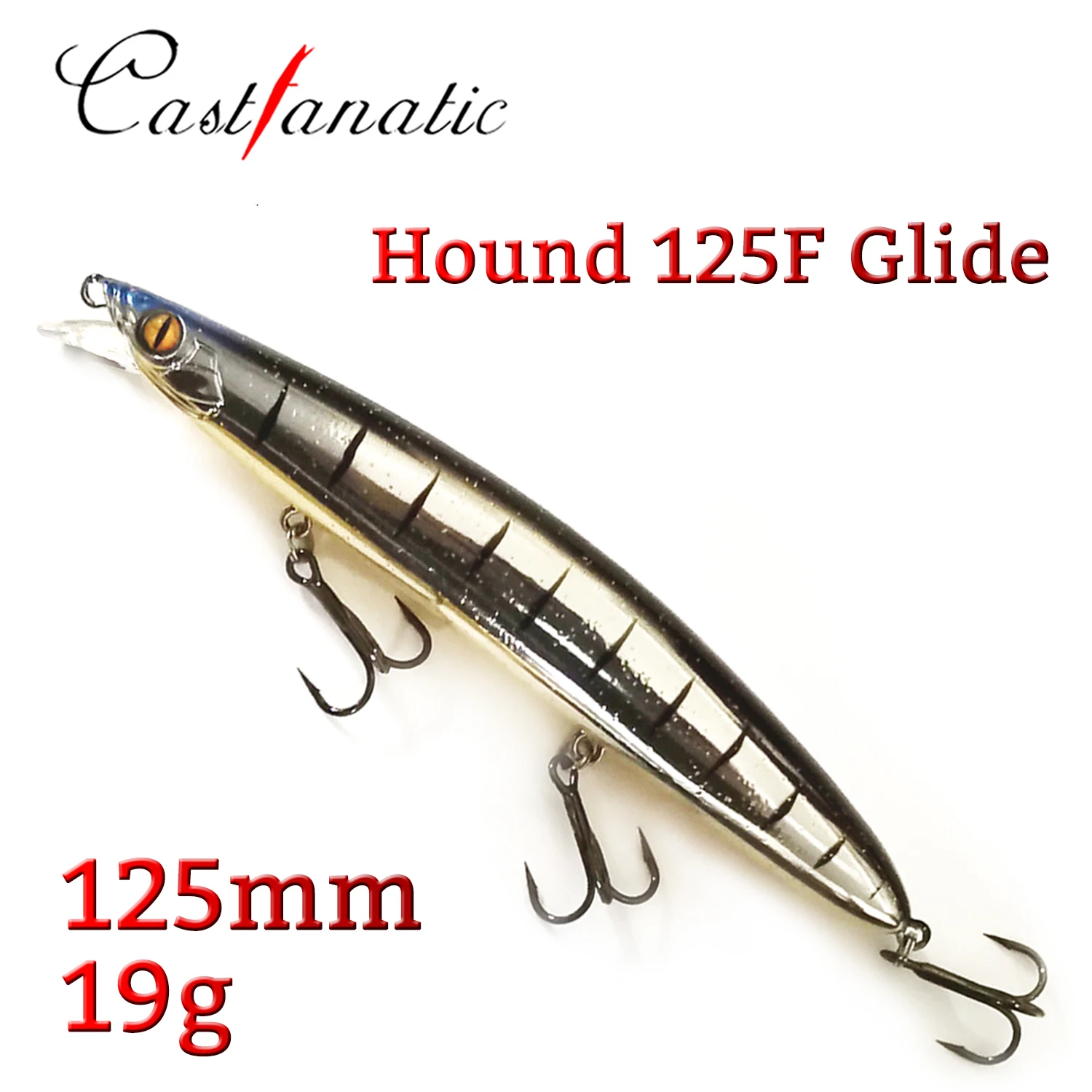 Castfanatic HOUND125F Glide 19g Jerkbait Pesca en el señuelos de pesca mar pez plano Minnow flotante 125mm Peso de tungsteno Agua salada Big Game Baits - imagen 4