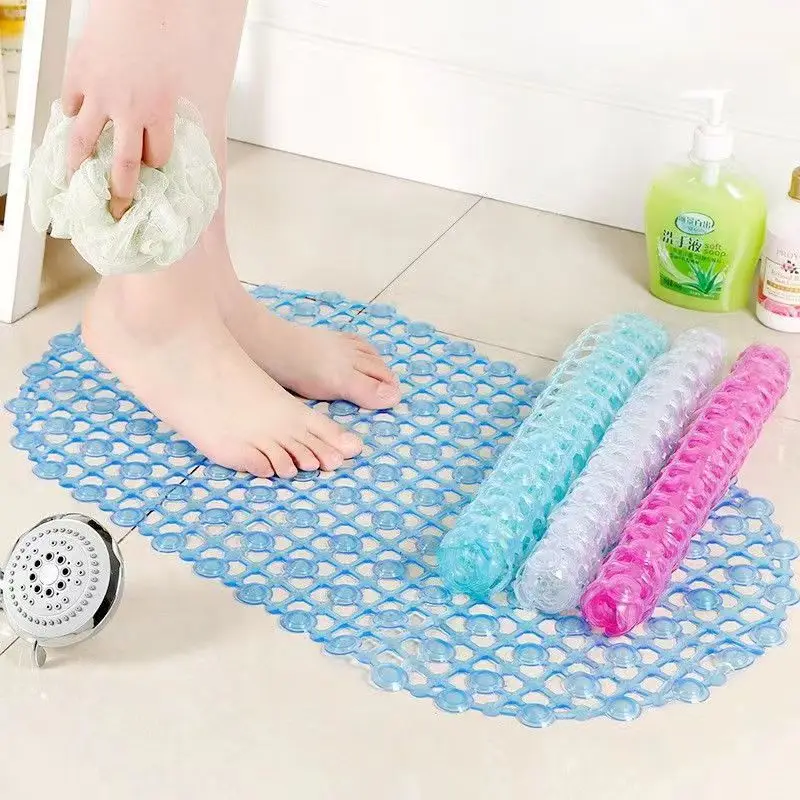 Alfombra de baño con ventosa antideslizante de PVC, estera de masaje suave, estera de ducha de baño antideslizante, suministros para el hogar, multicolor