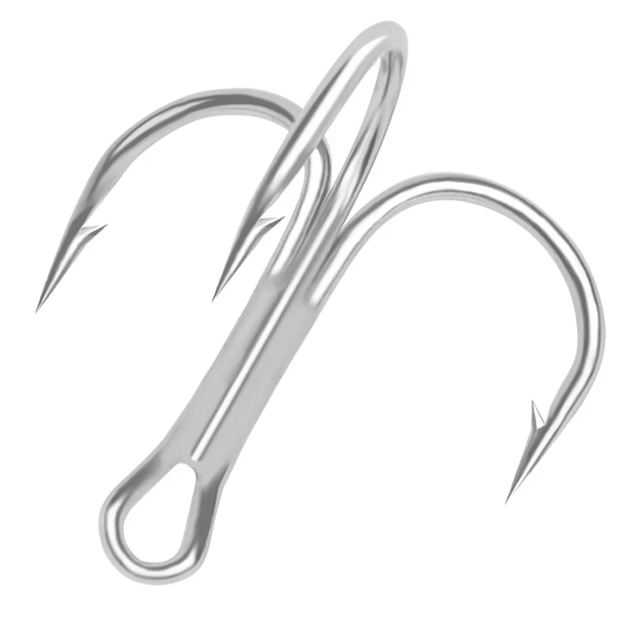 Juego de 50 anzuelos triples de pesca con púas de tamaño mixto 4 #   6 #   8 #   10 #   Anzuelos de acero para carpa, anzuelos de Pesca de mar en hielo, anzuelos de Pesca redondos - imagen 3