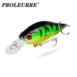 Wobbler flotante crankbait para lucio y trucha, señuelo con manivela