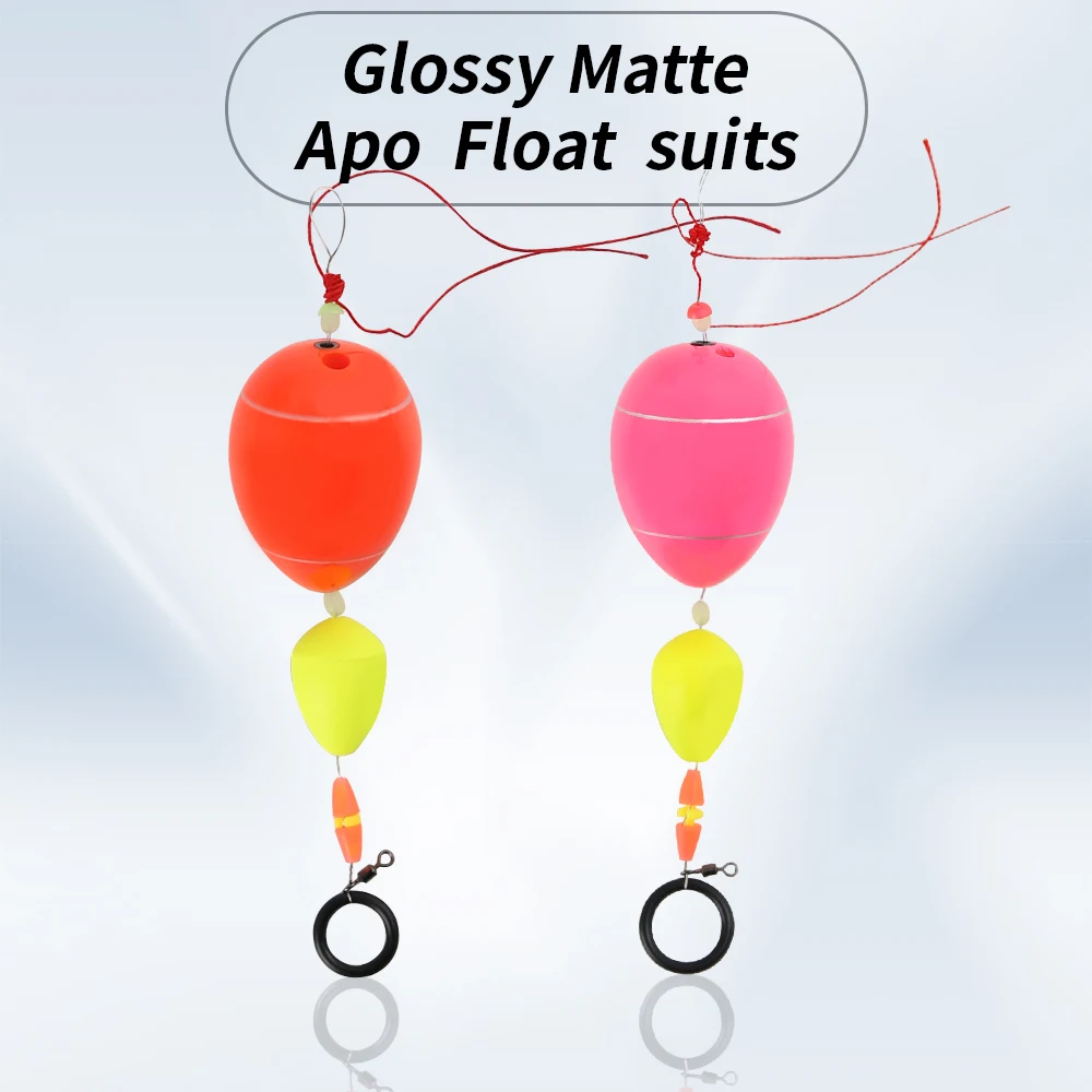 2 uds ABS flotador de pesca al aire libre Apo Bobbers océano rocoso boya de pesca de mar Kit de agua con tapón de plomo accesorios de palo