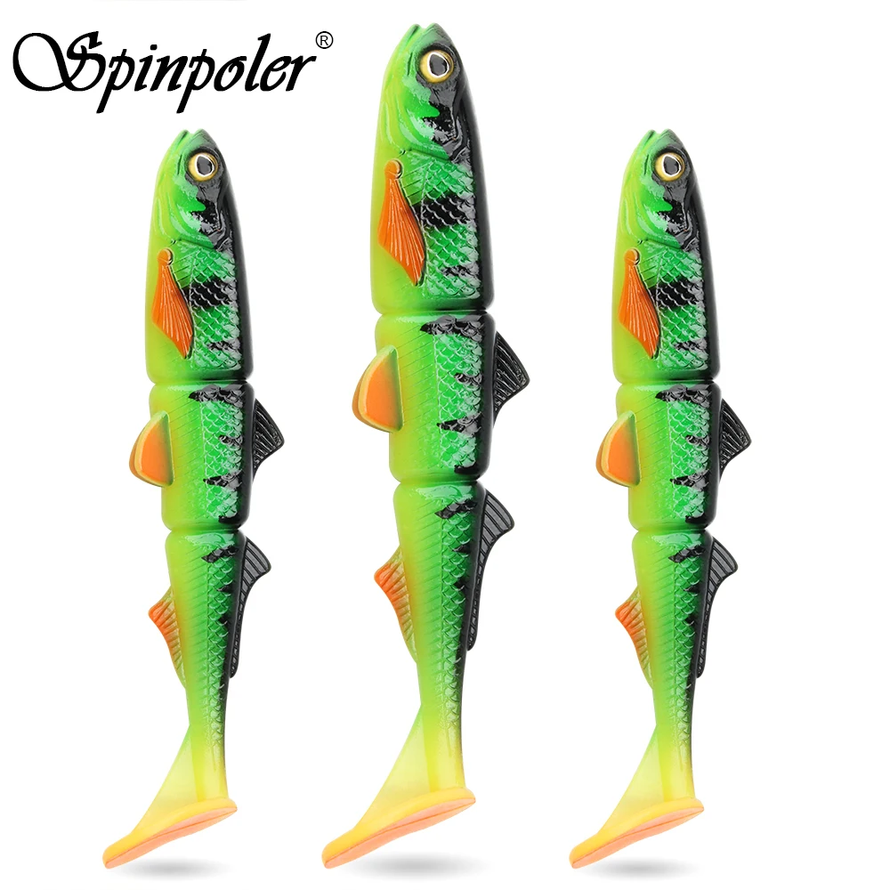 Spinpoler Vinilo articulado 16cm – Swimbait cola T para lucio y perca