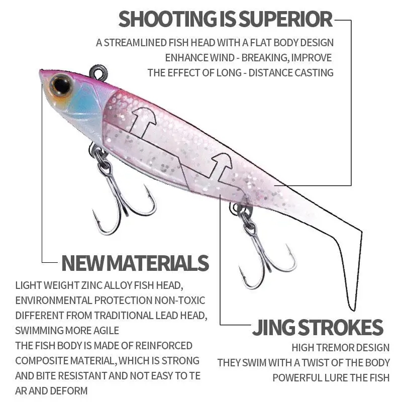 Minnow jig head 22g/38g señuelo de pesca señuelo de Lucio suave 11 colores pesca de lubina sábalo cebo suave código de barco cebo de lubina para Zand - imagen 4