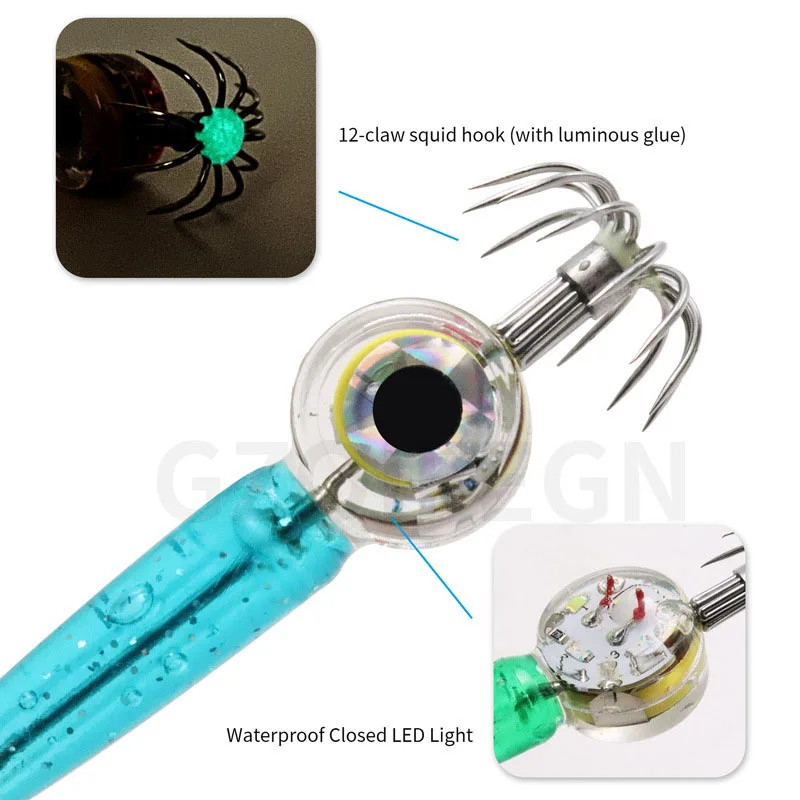 FTK-luces LED electrónicas para pesca, lámpara luminosa para camarones, calamar nocturno, señuelo, cebo para lubina, aparejos de pesca, 1/2/3 piezas - imagen 4