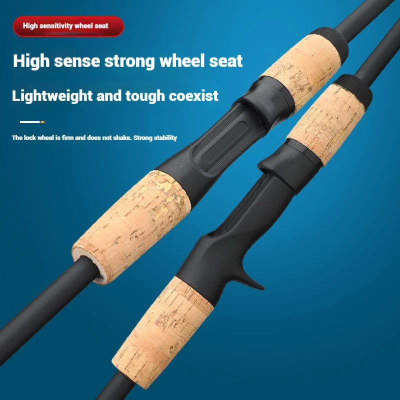 Cañas de pescar de mano de corcho ligeras, caña de pescar de fundición de 1,65 m y 1,8 m, alimentador de carpa, caña de señuelo giratoria - imagen 2