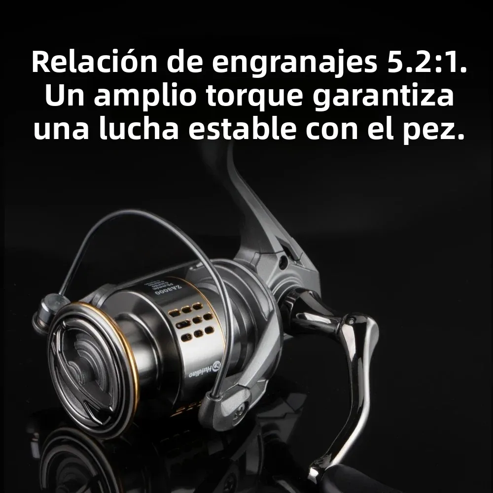 Carrete Spinning Huidiao – Doble Manivela, Arrastre 12KG para Lubina - imagen 4