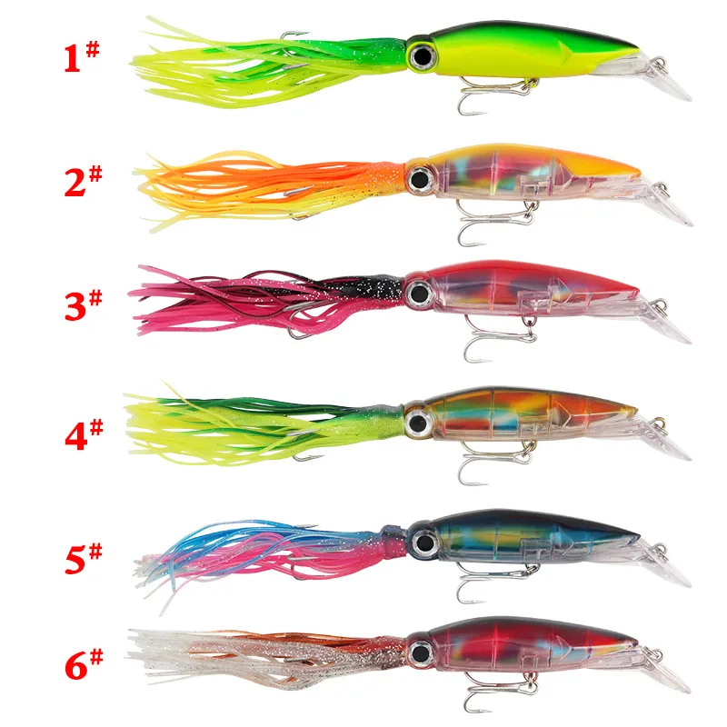 Señuelo Artificial de Calamar de 23 cm/38 g, 1/3 Piezas, Jig de Plomo Resistente, Ideal para Pesca de Arrastre de Salmón, Lubina y Trucha - imagen 2