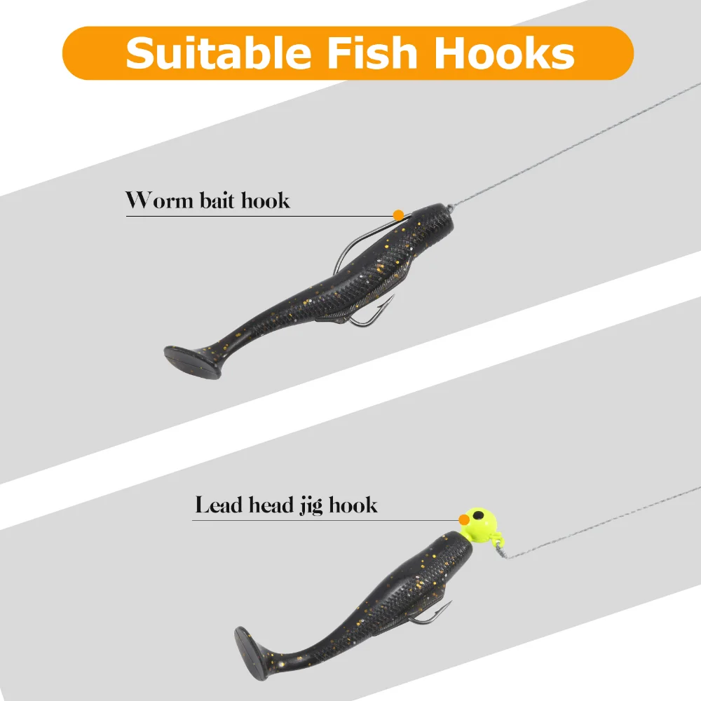 Goture-Juego de Señuelos de Pesca de cola en T suave, Señuelos de Pesca de pececillos para lubina, señuelos de camarones suaves para agua salada y dulce - imagen 5