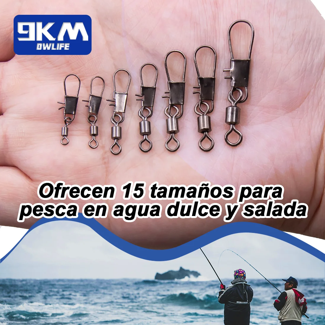Conector de clavija de pesca, barril giratorio con enclavamiento, pesca en agua dulce y salada, aparejos a presión, señuelo líder, línea de plantillas - imagen 5