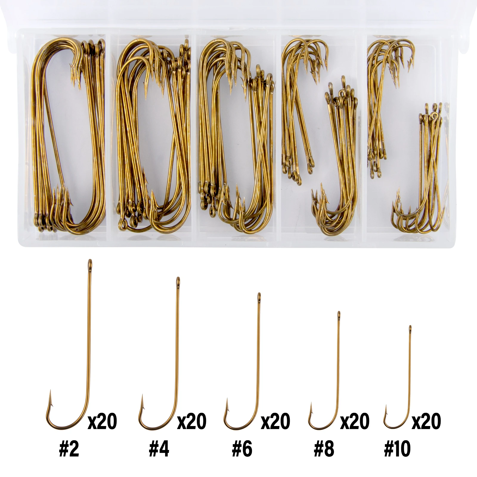 100 Uds anzuelo pequeño anzuelo de caña larga anzuelo de pesca Aberdeen anzuelo de gusano para cebo vivo de agua dulce Walleye trucha lubina bagre