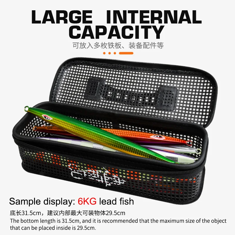 OBSESSION BK099 255g M L bolsa de señuelo de plantilla de pesca multifuncional de gran capacidad bolsas de pesca de señuelos de Jigging de Metal impermeables al aire libre - imagen 5