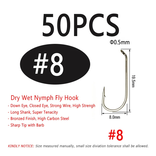 50PCS Size 8