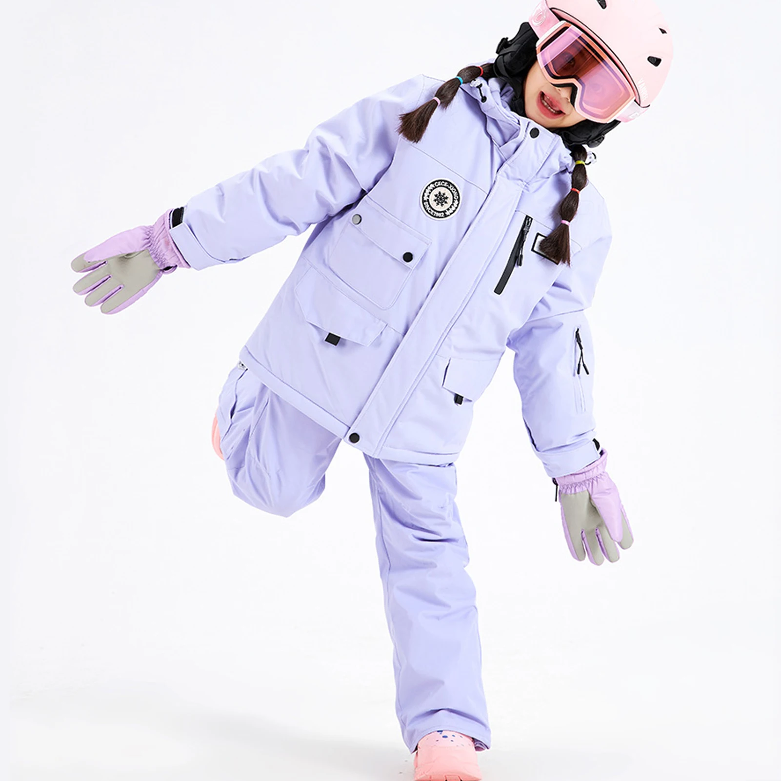 Traje de nieve infantil cálido con capucha y pantalón impermeable - imagen 2