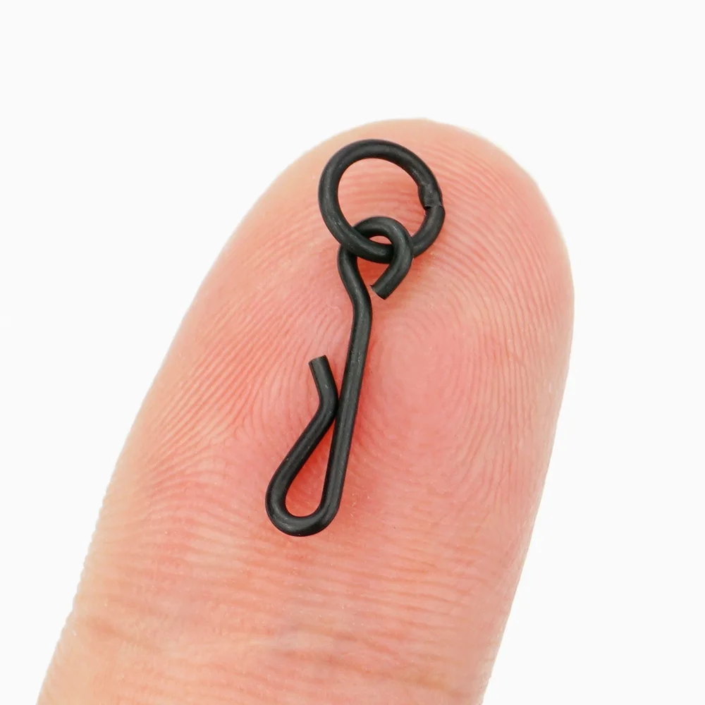 Hirisi 20 piezas pesca de carpa broches de cambio rápido pesca giratorio Snap con anillo accesorios de aparejos de pesca AG143 - imagen 2