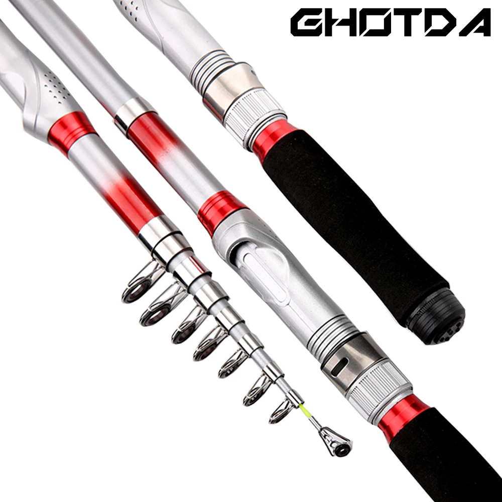 Caña de pescar giratoria de carbono ultracorta, equipo de pesca de mar, accesorios de caña de pescar al aire libre, viaje Mini, 1,8-3,6 m - imagen 5