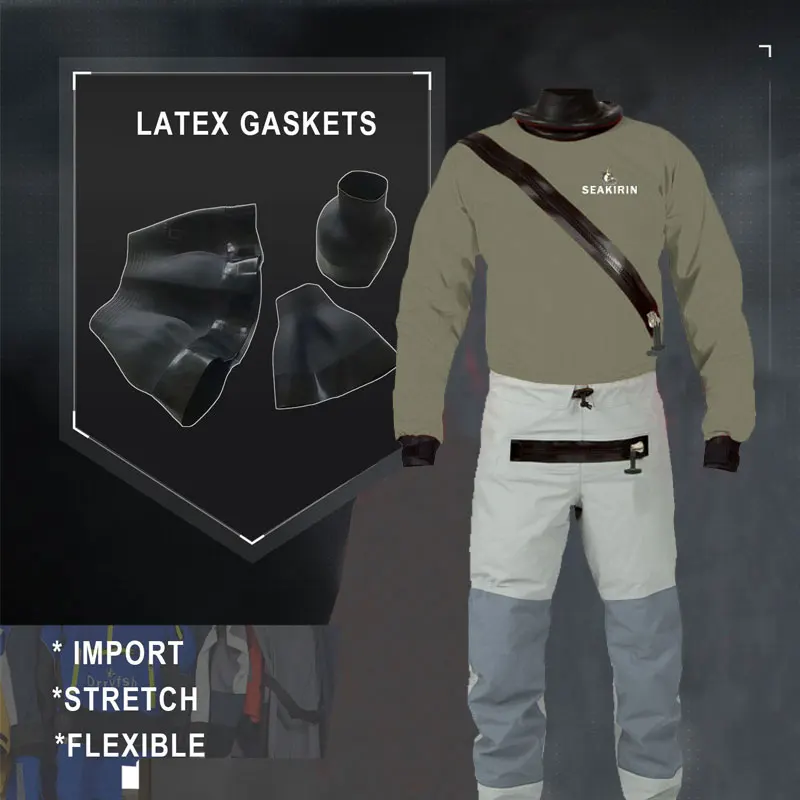 Trajes secos de surf para hombre, juntas de tobillo de látex, trajes secos para gatear, surf, Jetsurf, motos, Jetboarding, Waterskiing - imagen 3